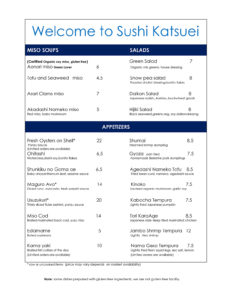Sushi Katsuei Menu Brooklyn 1