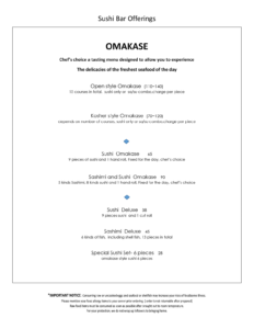 Sushi Katsuei West Village Menu